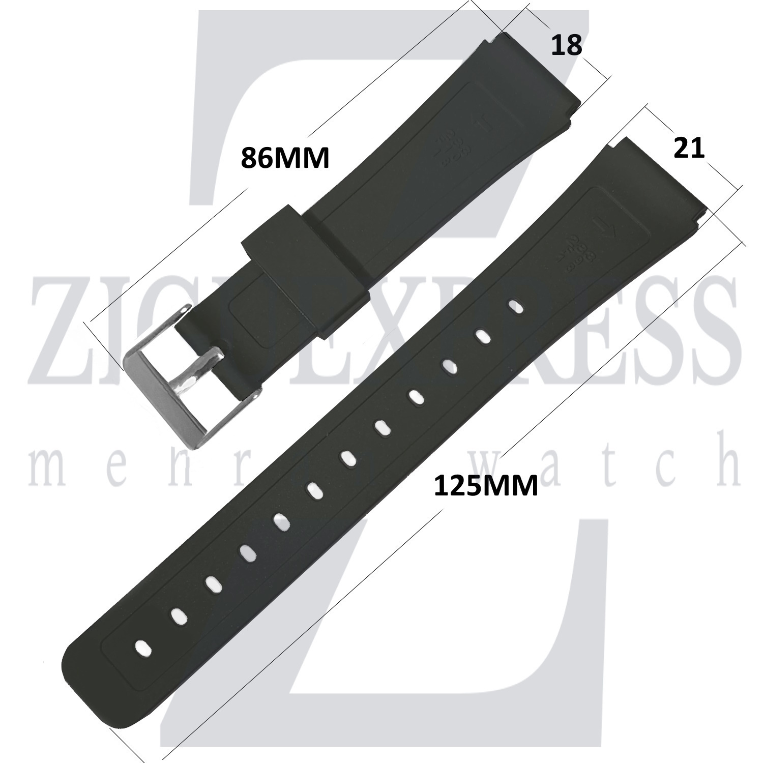  سایز بند ساعت مچی کاسیو F-91W (سگک فلزی) 