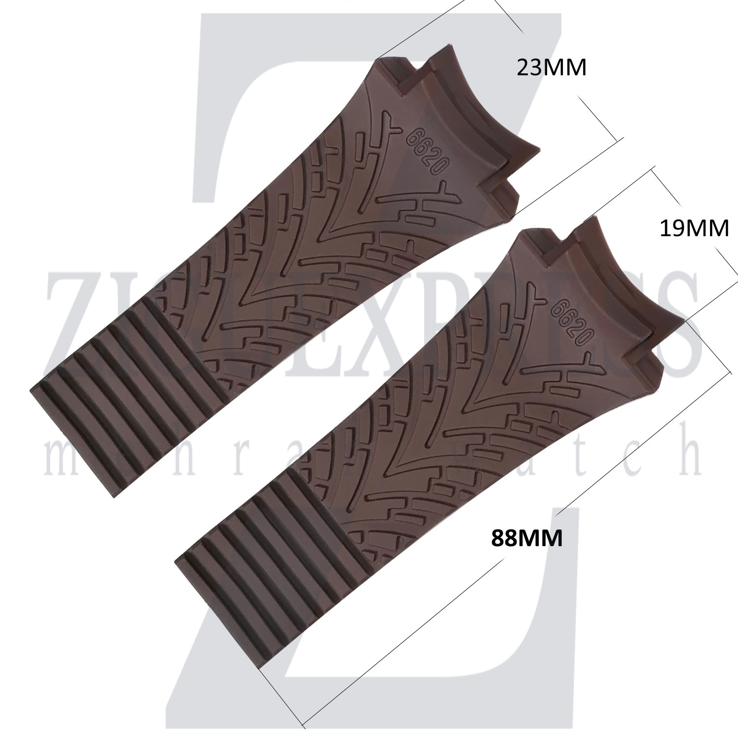 سایز بند رابر ساعت پورش دیزاین مدل 6620 قهوه ای